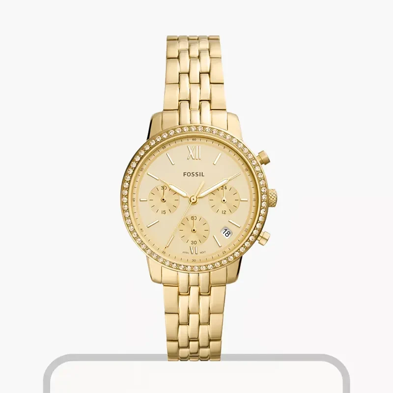 Fossil Neutra Chronograph Gold Dial Ladies Watch- ES5219